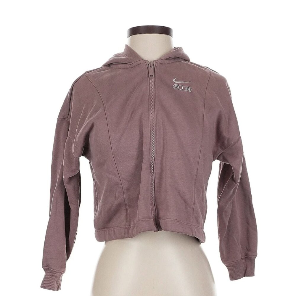 Girl's Nike Air Cropped Hooded Full Zip Sweatshirt - Mauve - Size Small - EUC